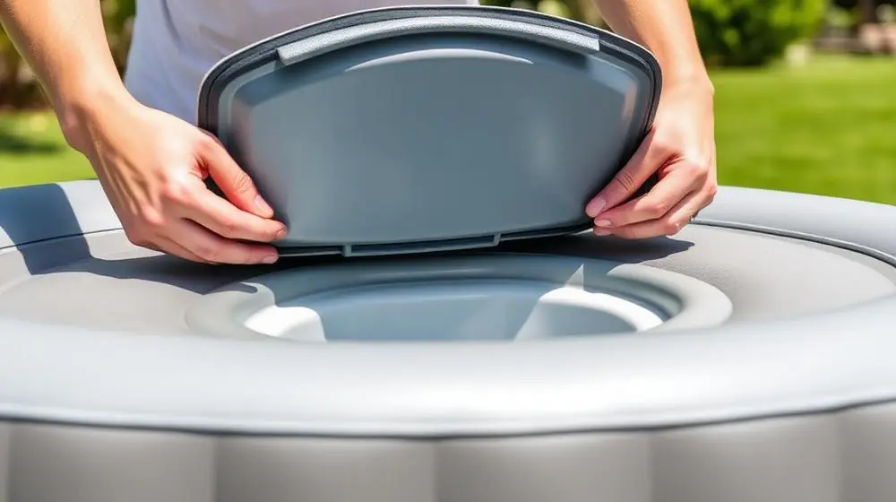 Filterdeksel van een opblaasbare spa